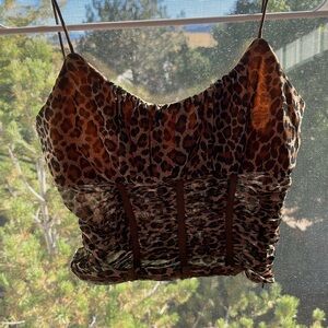Size 0 princess Polly cheetah print corset top